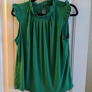 Green Ruffle sleeveless blouse size large